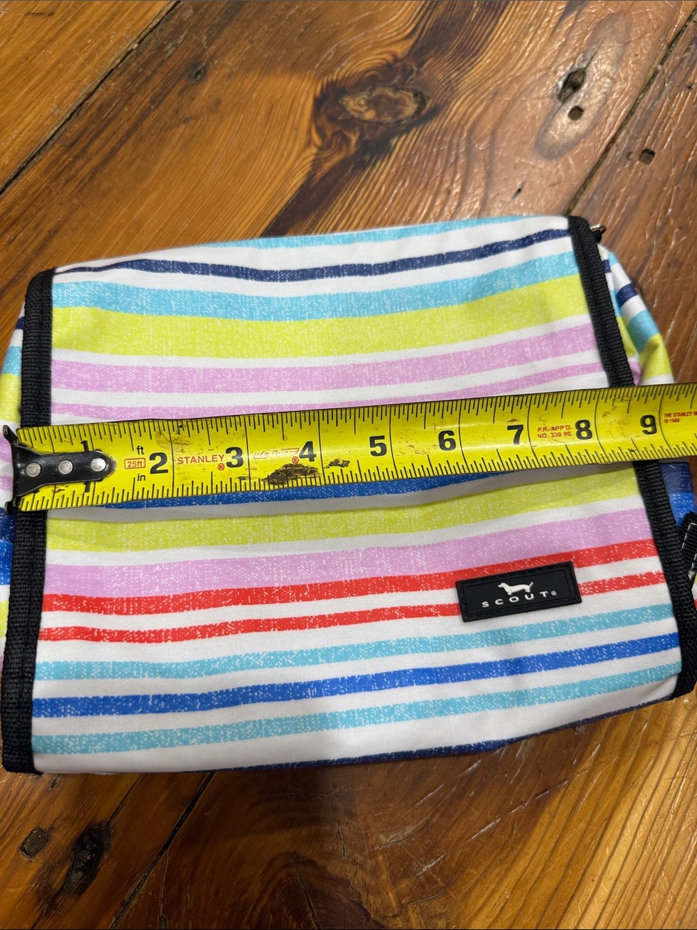 Scout Multicolor Striped Cosmetic Pouch in Red, Blue, Yellow, Pink, Green - Picture 4 of 8